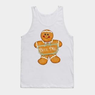 Bite Me Gingerbread Man Tank Top